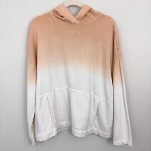 J. Jill Pure Jill Womens Pullover Hoodie Size XL 100% Cotton Comfy Casual Orange